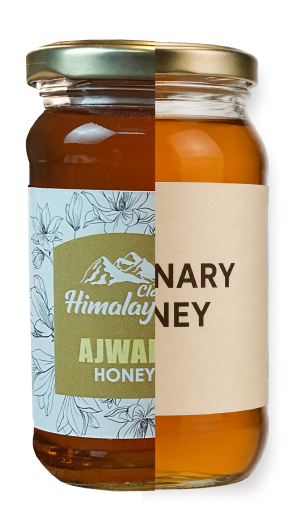 Himalayan Ajwain honey jar front label