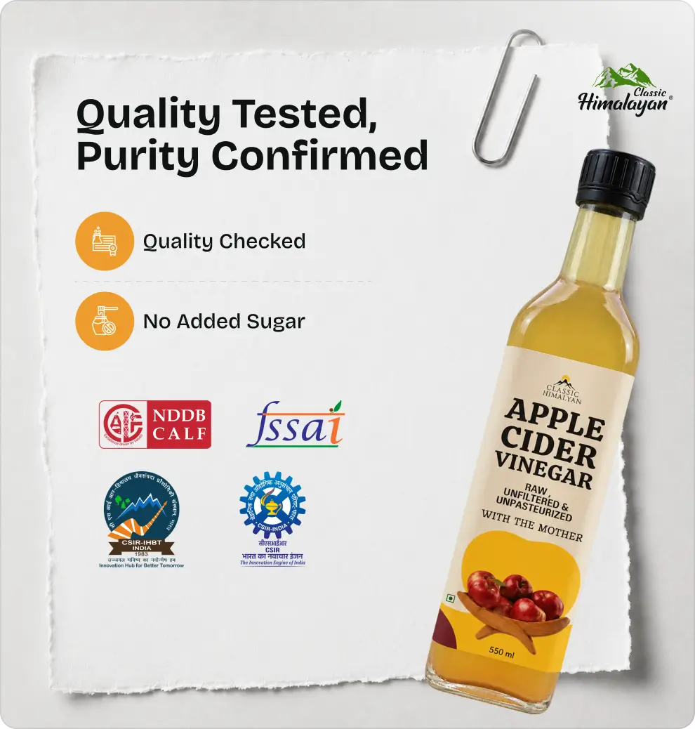 Quality Tested Himalayan apple cider vinegar.