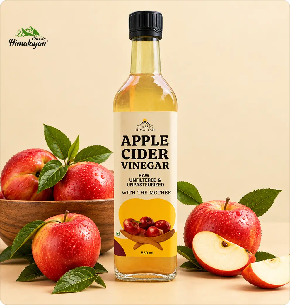 A bottle of Classic Himalayan Apple Cider Vinegar