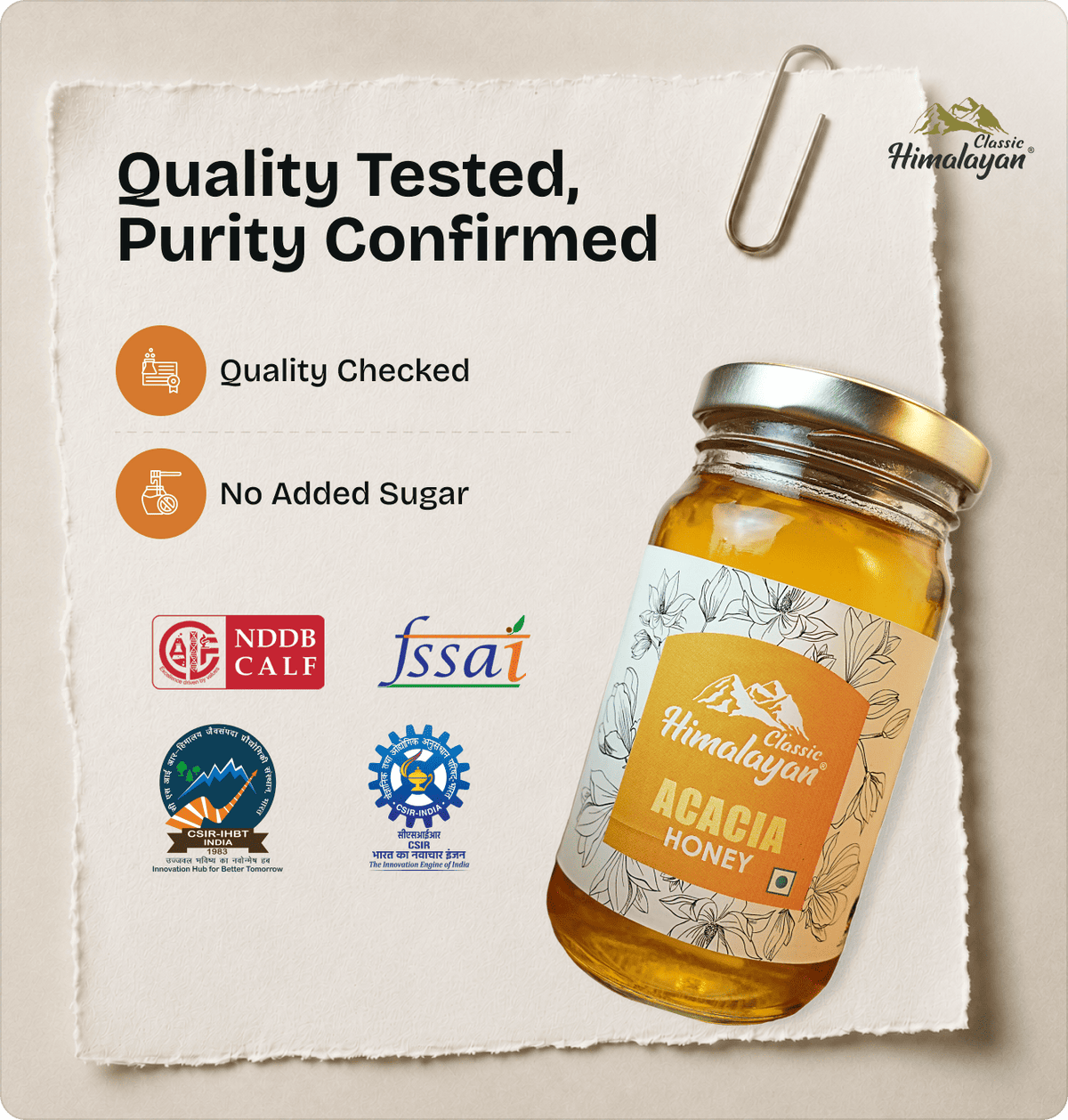 Quality Tested, Purity Confirmed