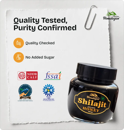 Quality Tested, Purity Confirmed Shilajit Honey 