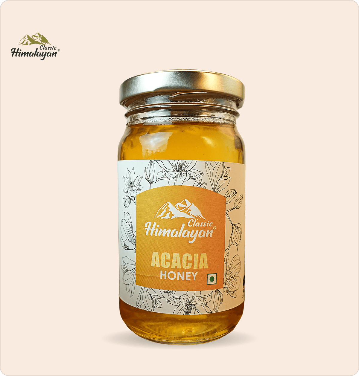 Classic Himalayan Acacia Honey jar.