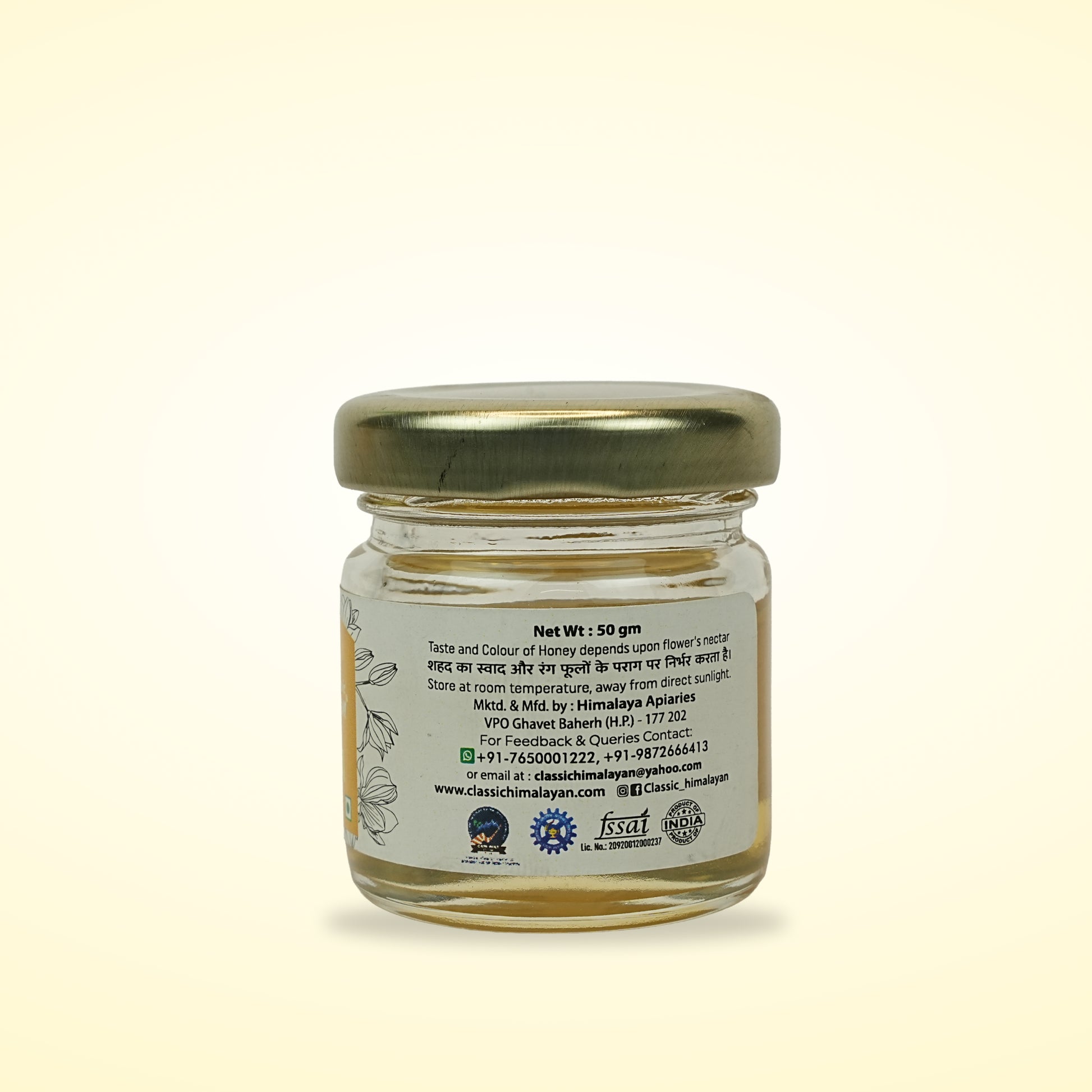 Pure Raw Acacia Honey from Himalayan Forests Net Wt 3