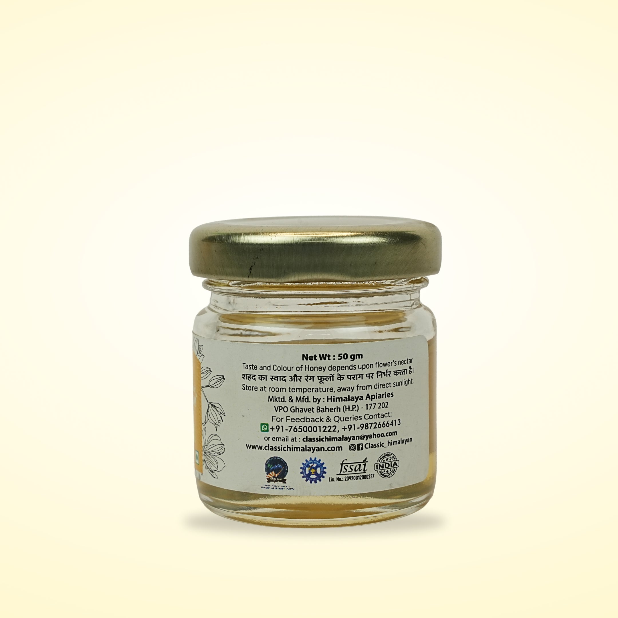 Pure Raw Acacia Honey from Himalayan Forests Net Wt 3