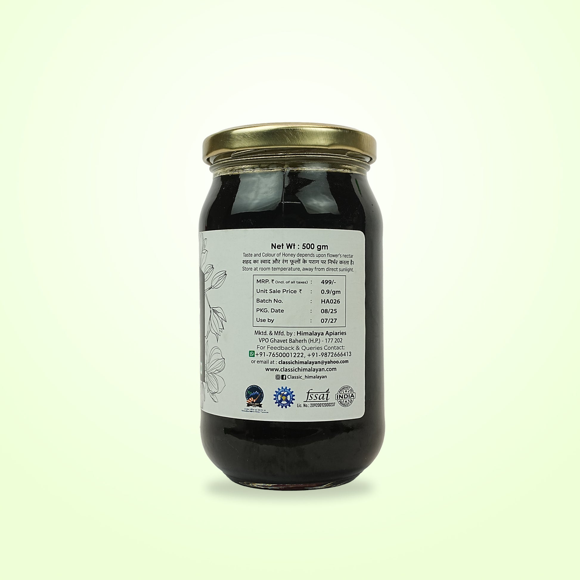 Pure Raw Black Forest Honey from Himalayan Forests Net Wt 2