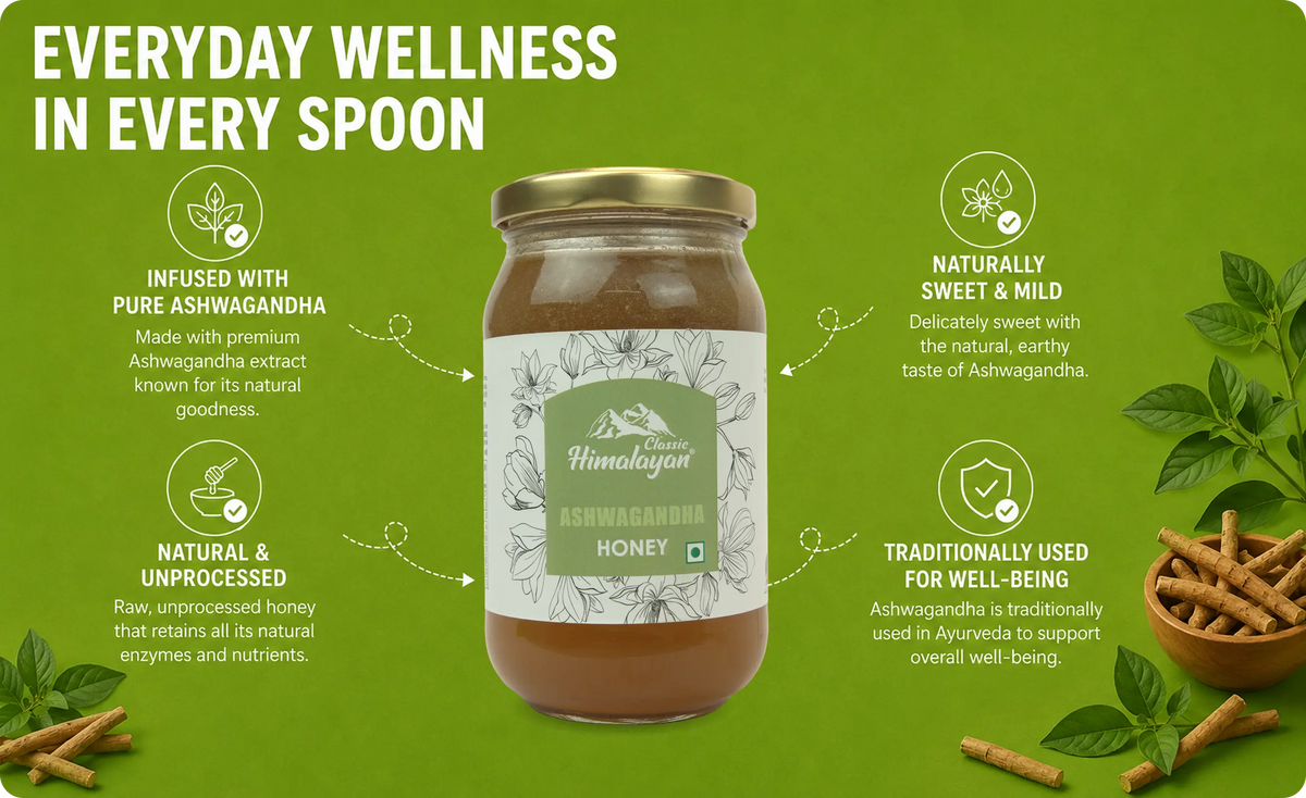 Himalayan ashwagandha honey wellness benefits