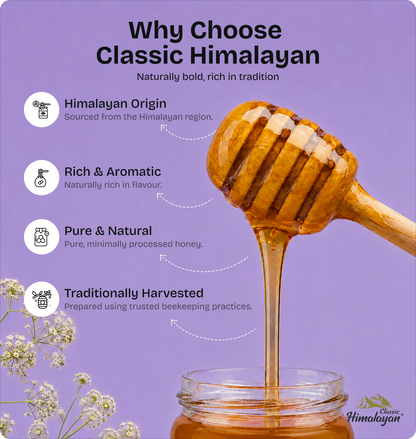 Classic Himalayan Honey with Himalayan origin highlights