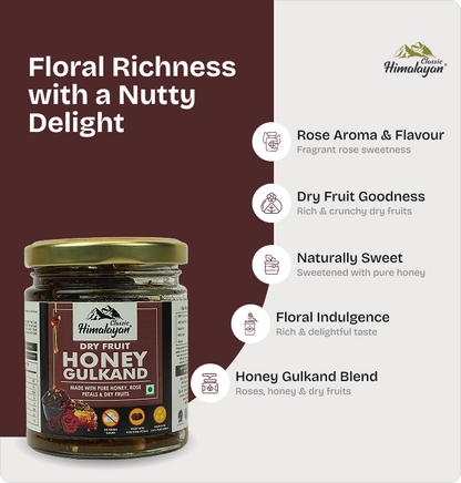 Classic Himalayan Dry Fruit Gulkand benefits promotional graphic
