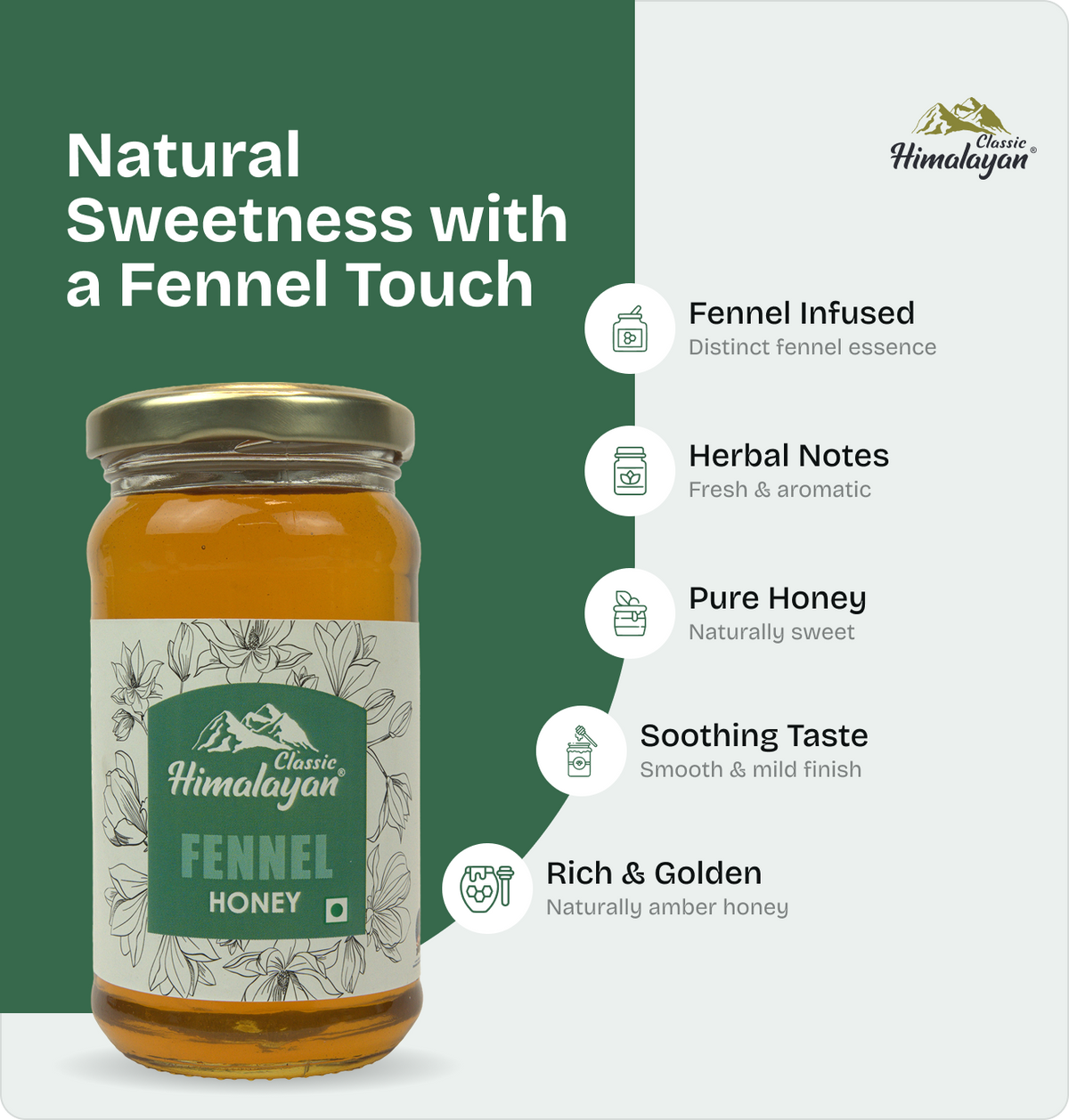 Classic Himalayan Fennel Honey with fennel infusion