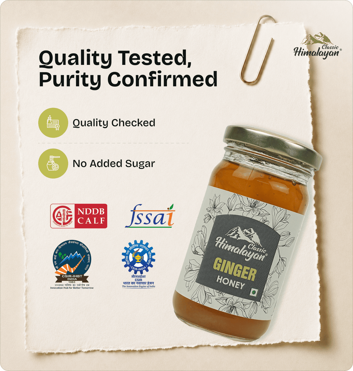 Himalayan Ginger Honey quality certification