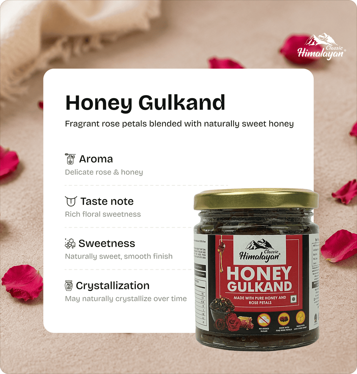 Classic Himalayan Gulkand product information card