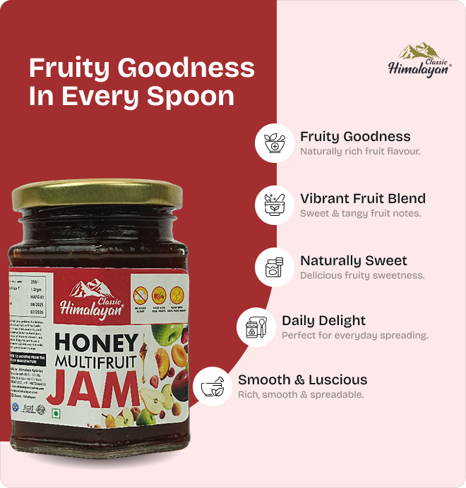 Classic Himalayan Multifruit Jam fruity goodness benefits graphic