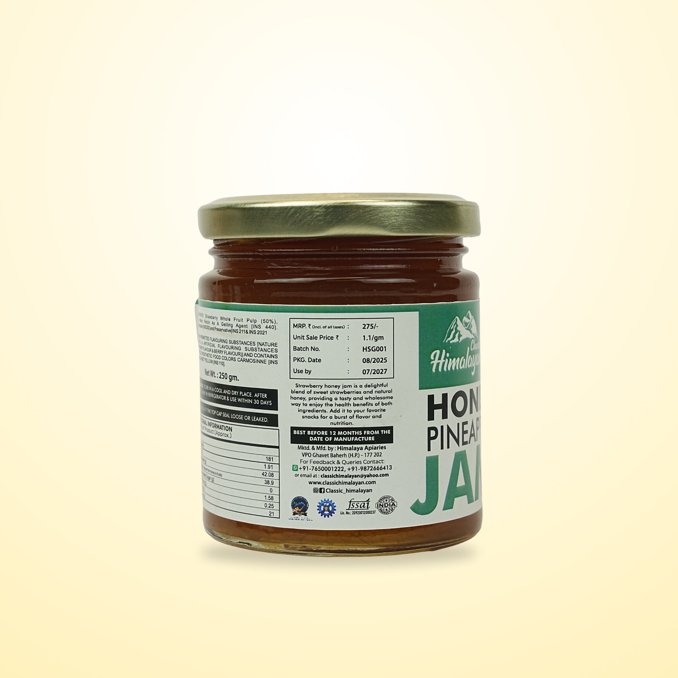 honey pineapple jam details