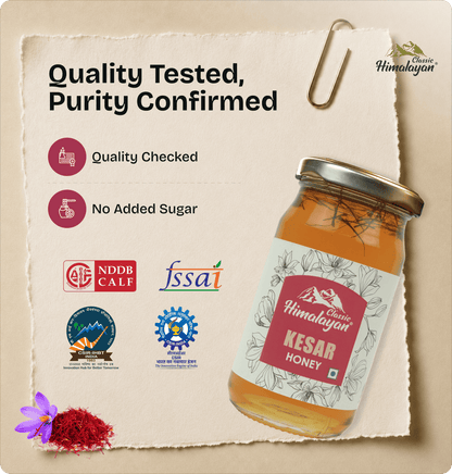 Himalayan Kesar Honey quality tested certification graphic