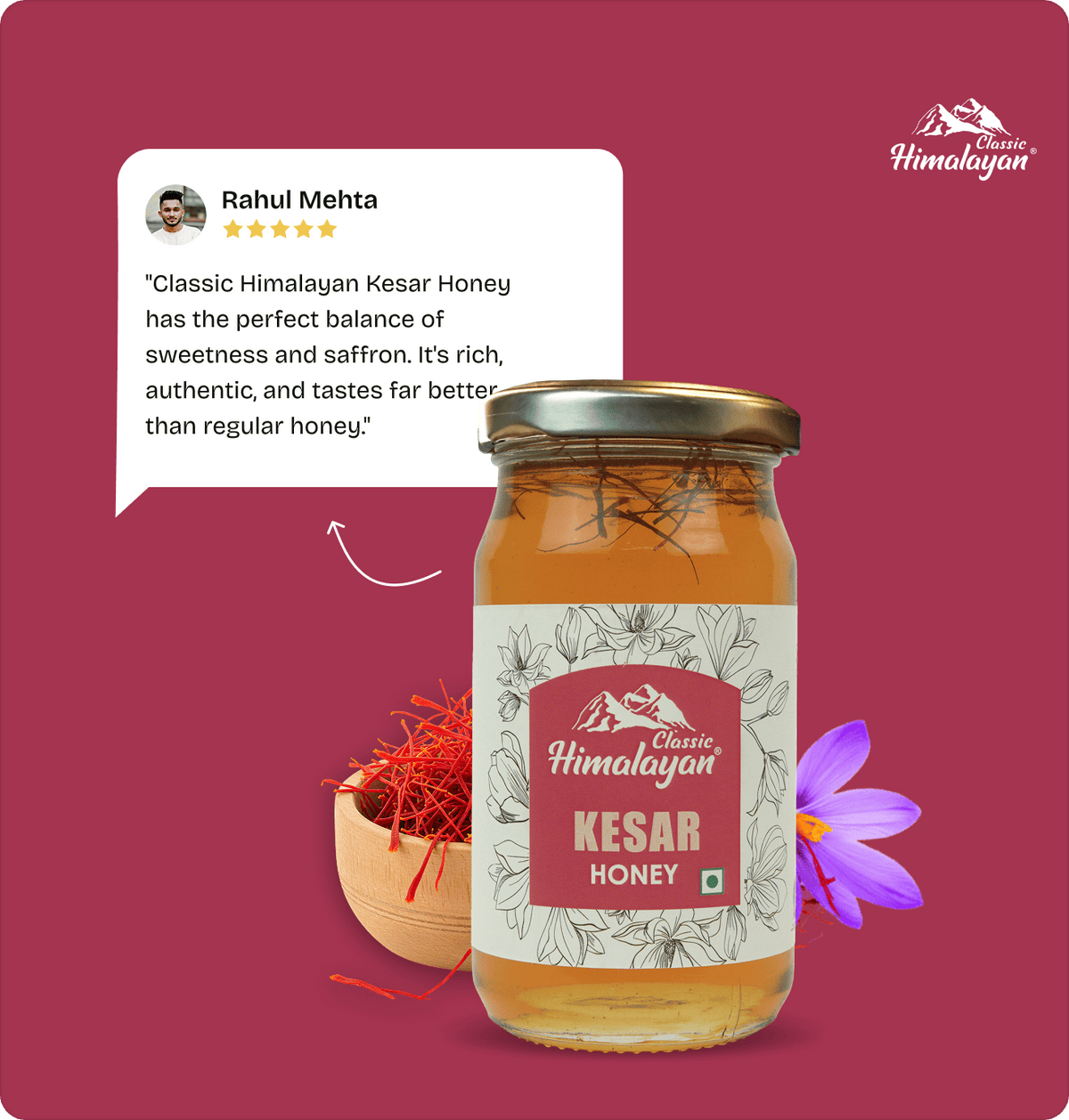 Classic Himalayan Kesar Honey with customer review