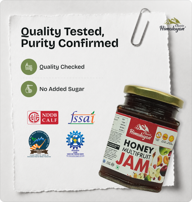 Classic Himalayan Multifruit Jam quality certification graphic