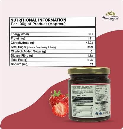 Classic Himalayan Strawberry Jam nutritional information label